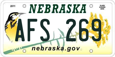 NE license plate AFS269