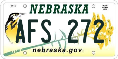 NE license plate AFS272