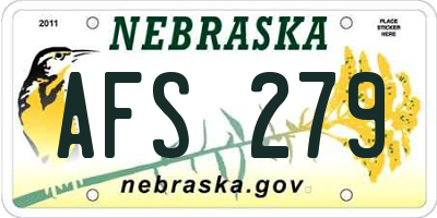 NE license plate AFS279
