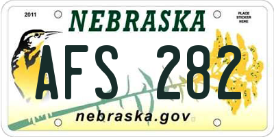 NE license plate AFS282