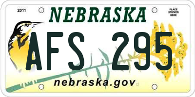 NE license plate AFS295