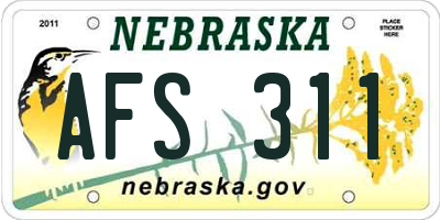 NE license plate AFS311