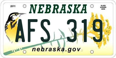 NE license plate AFS319