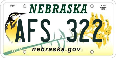 NE license plate AFS322