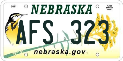 NE license plate AFS323