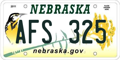 NE license plate AFS325
