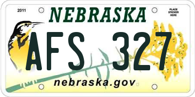 NE license plate AFS327