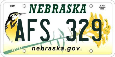 NE license plate AFS329