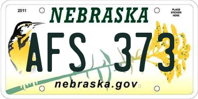 NE license plate AFS373
