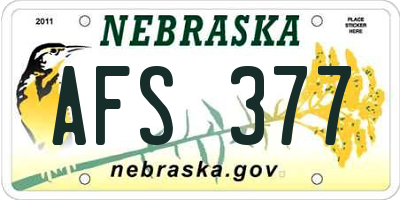 NE license plate AFS377