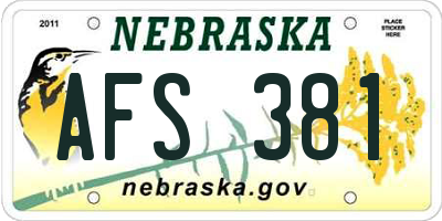 NE license plate AFS381