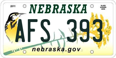 NE license plate AFS393