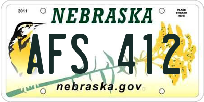 NE license plate AFS412