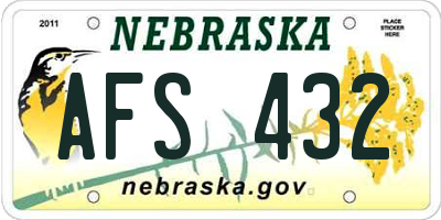 NE license plate AFS432