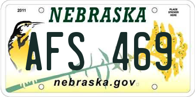 NE license plate AFS469