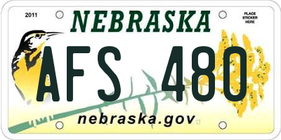 NE license plate AFS480