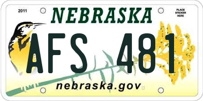 NE license plate AFS481