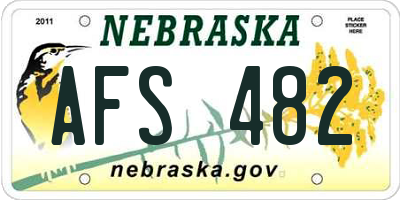 NE license plate AFS482