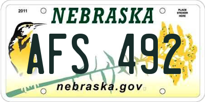 NE license plate AFS492