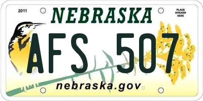 NE license plate AFS507