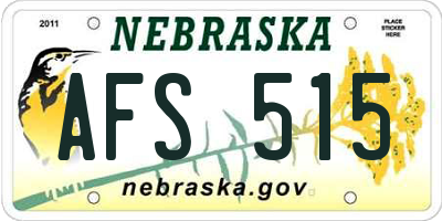 NE license plate AFS515