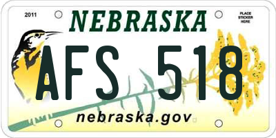 NE license plate AFS518