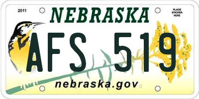 NE license plate AFS519