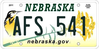 NE license plate AFS541