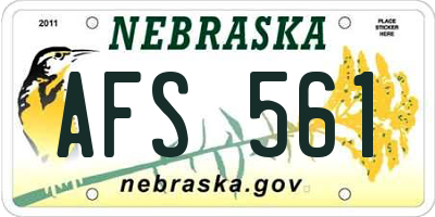 NE license plate AFS561