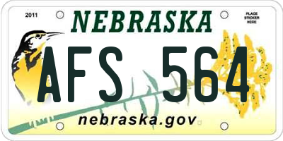 NE license plate AFS564