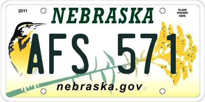 NE license plate AFS571