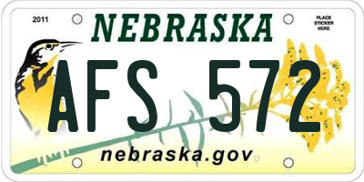 NE license plate AFS572