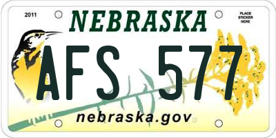 NE license plate AFS577