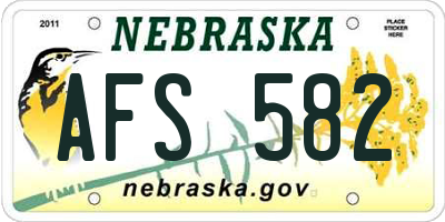 NE license plate AFS582