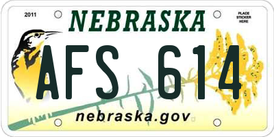 NE license plate AFS614