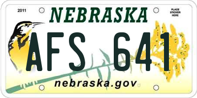 NE license plate AFS641