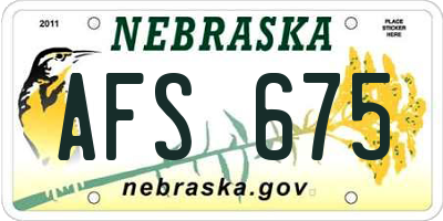 NE license plate AFS675