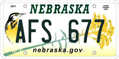 NE license plate AFS677