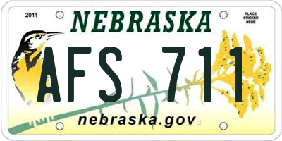 NE license plate AFS711