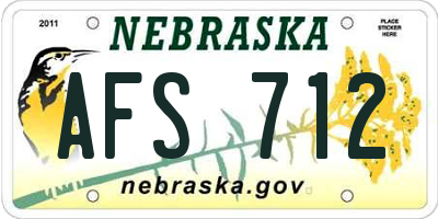 NE license plate AFS712