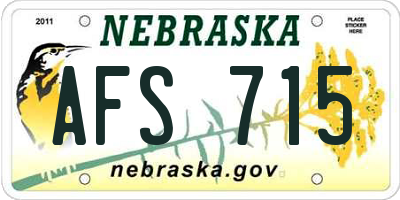 NE license plate AFS715