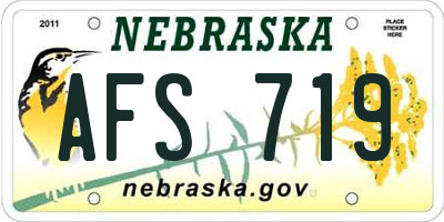 NE license plate AFS719