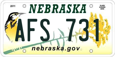 NE license plate AFS731