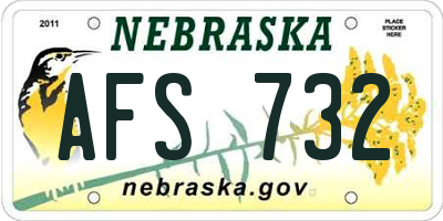 NE license plate AFS732