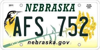 NE license plate AFS752