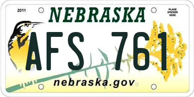 NE license plate AFS761