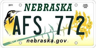 NE license plate AFS772