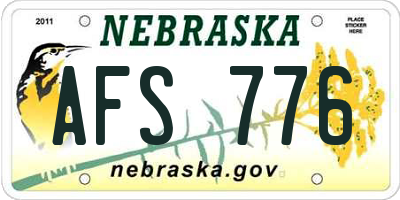 NE license plate AFS776