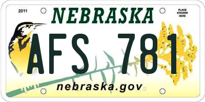 NE license plate AFS781