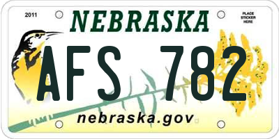 NE license plate AFS782